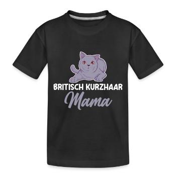 Britisch Kurzhaar Katze - Kinder Premium Bio T-Shirt - Schwarz - Vorne