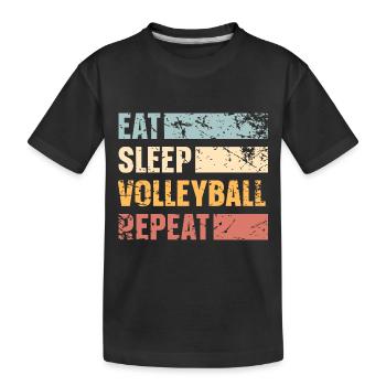 Volleyball - Kinder Premium Bio T-Shirt - Schwarz - Vorne