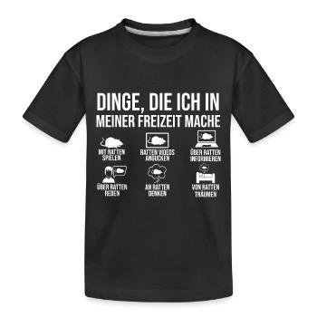 Nagetier Ratte Ratten - Kinder Premium Bio T-Shirt - Schwarz - Vorne