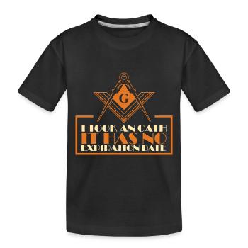 Freimaurer Winkel & Zirkel FREEMASON Prince Hall - Kinder Premium Bio T-Shirt - Schwarz - Vorne