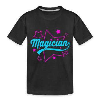 Zauberer - Kinder Premium Bio T-Shirt - Schwarz - Vorne