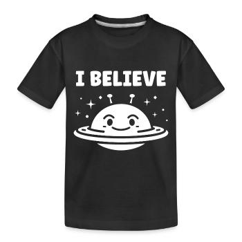 flying saucer - Kids' Premium Organic T-Shirt - black - Front