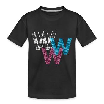 W Buchstabe - Kinder Premium Bio T-Shirt - Schwarz - Vorne