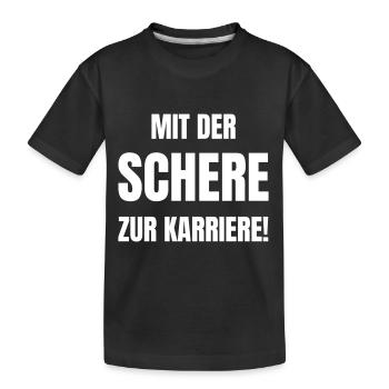 Mit der Scherer zur Karriere. - Kinder Premium Bio T-Shirt - Schwarz - Vorne