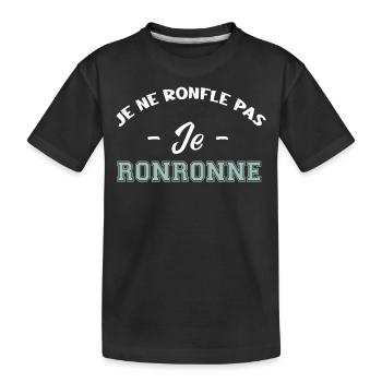 je ne ronfle pas je ronronne - T-shirt bio Premium Enfant - noir - Devant
