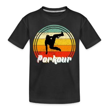 free running - Kids' Premium Organic T-Shirt - black - Front