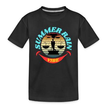 Sommerregen-Stimmung - Kinder Premium Bio T-Shirt - Schwarz - Vorne