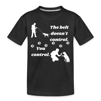 Dog walking - Kids' Premium Organic T-Shirt - black - Front