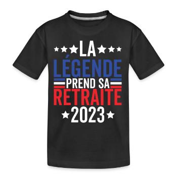 La Légende Prend Sa Retraite 2023 Retraité 2023 - T-shirt bio Premium Enfant - noir - Devant