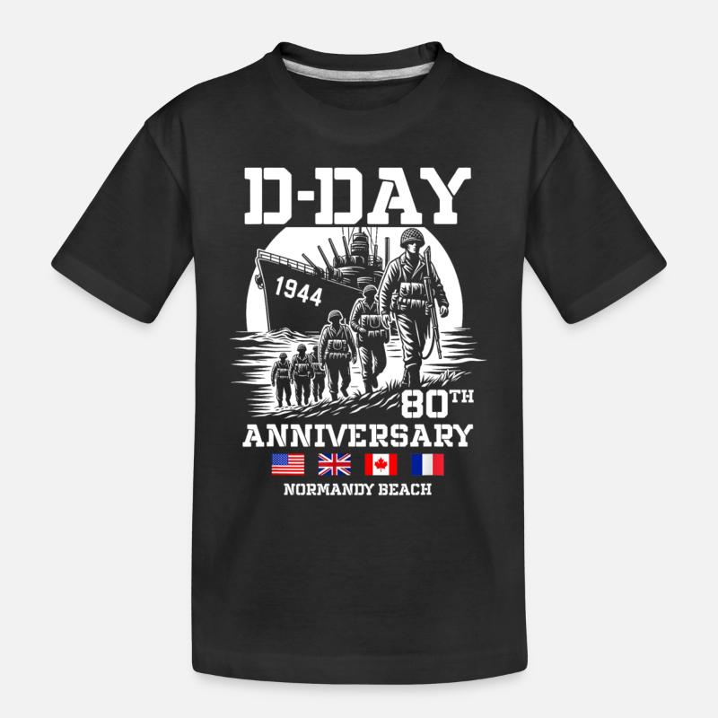 Normandy Beach Landing Commemorative D-Day 80th - T-shirt bio Premium Enfant - noir