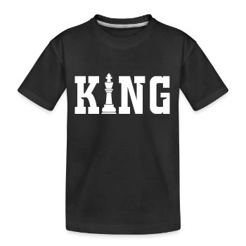 Schach König Schachbrett - Kinder Premium Bio T-Shirt - Schwarz - Vorne