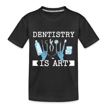 Zahnmedizin ist Kunst Zahnarzt Zahnarzt Zahn - Kinder Premium Bio T-Shirt - Schwarz - Vorne