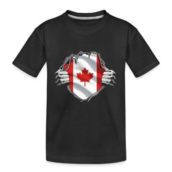 Drapeau du Canada Feuille d’érable Drapeau canadien Canada - T-shirt bio Premium Enfant - noir - Devant