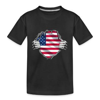 USA Flag America Flag Stars & Stripes Patriot - T-shirt bio Premium Enfant - noir - Devant