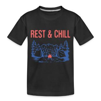 Rest & Chill Camping Vacances Camper Trip Été - T-shirt bio Premium Enfant - noir - Devant