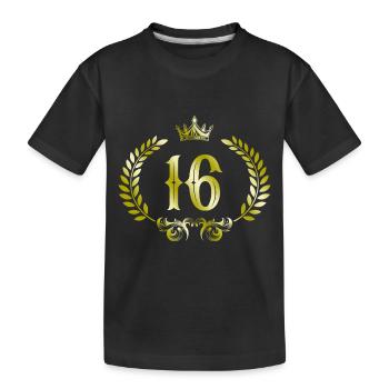 16 Couronne de chiffres - T-shirt bio Premium Enfant - noir - Devant