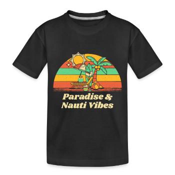 Paradise & Nauti Vibes Beach Été Océan Tropical - T-shirt bio Premium Enfant - noir - Devant