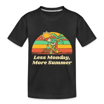 Moins de lundi plus de vacances d’été entre collègues - T-shirt bio Premium Enfant - noir - Devant