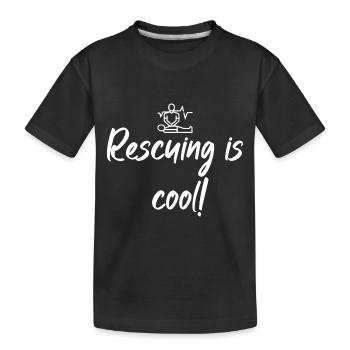 Retten ist cool - Kinder Premium Bio T-Shirt - Schwarz - Vorne