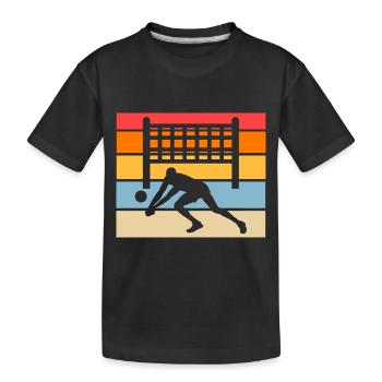 Volleyball Player Retro Volleyball Player Volleyball - Kids' Premium Organic T-Shirt - black - Front