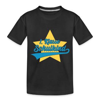 EINSCHULUNG 1. KLASSE SCHULKIND - Kinder Premium Bio T-Shirt - Schwarz - Vorne