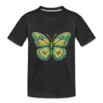 Mosaic Butterfly: Unique Insect Art - Kids' Premium Organic T-Shirt - black - Front