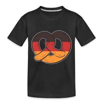 Brezel Deutschland - Kinder Premium Bio T-Shirt - Schwarz - Vorne