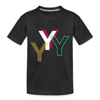 Y Letter - Kids' Premium Organic T-Shirt - black - Front
