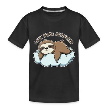 Schlafendes Faultier - Kinder Premium Bio T-Shirt - Schwarz - Vorne