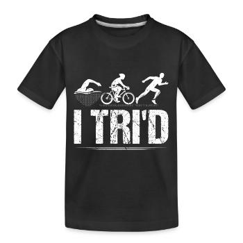 I Tri'd Triathlon Wettkampf für Triathleten - Kinder Premium Bio T-Shirt - Schwarz - Vorne
