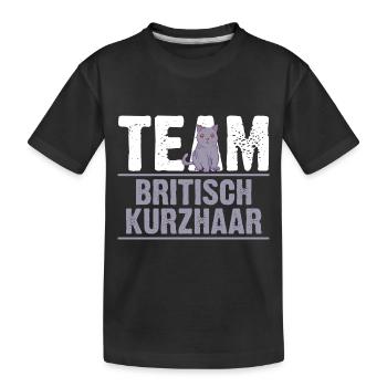 Britisch Kurzhaar Katze - Kinder Premium Bio T-Shirt - Schwarz - Vorne