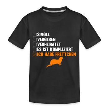 Es ist kompliziert ich habe Frettchen - Kinder Premium Bio T-Shirt - Schwarz - Vorne
