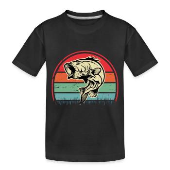 Bass Fish - Kids' Premium Organic T-Shirt - black - Front