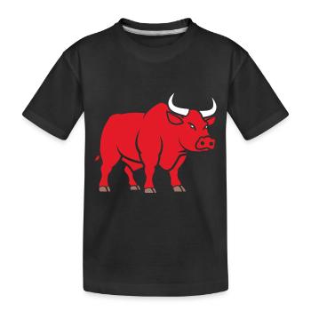 Bull - Kids' Premium Organic T-Shirt - black - Front
