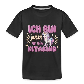 Je suis maintenant une licorne enfant de garderie 2025 Kita Start - T-shirt bio Premium Enfant - noir - Devant