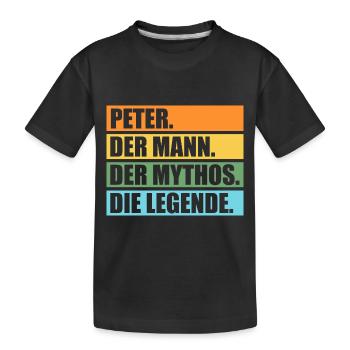 Peter - Kinder Premium Bio T-Shirt - Schwarz - Vorne