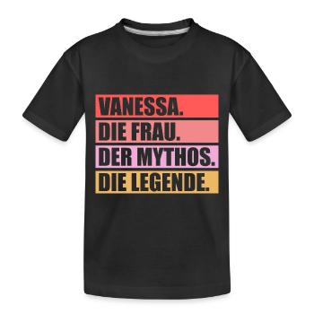 Vanessa - Kinder Premium Bio T-Shirt - Schwarz - Vorne