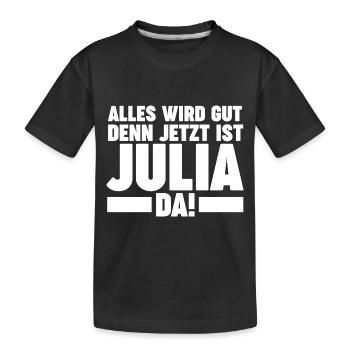 Vorname Julia - Kinder Premium Bio T-Shirt - Schwarz - Vorne