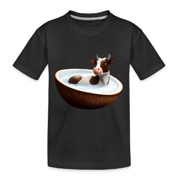 Vache à la noix de - T-shirt bio Premium Enfant - noir - Devant