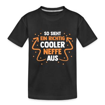 Cooler Neffe - Kinder Premium Bio T-Shirt - Schwarz - Vorne