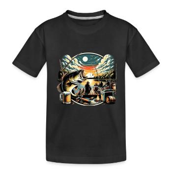 Bass Fish - Kids' Premium Organic T-Shirt - black - Front