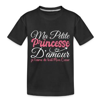 Cadeau princesse d'amour, ma princesse je t'aime - T-shirt bio Premium Enfant - noir - Devant