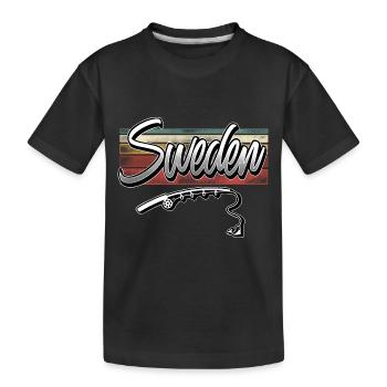 Suède pêche canne à pêche pêche à la ligne - T-shirt bio Premium Enfant - noir - Devant