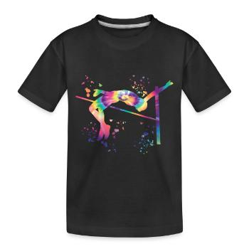 Hochspringer Wasserfarben Hochsprung - Kinder Premium Bio T-Shirt - Schwarz - Vorne