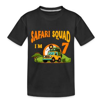Safari Birthday Party - 7th Birthday Boy 7 Years - Kids' Premium Organic T-Shirt - black - Front