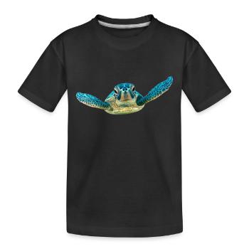 turtle schildkroete tiere animals10 - Kinder Premium Bio T-Shirt - Schwarz - Vorne