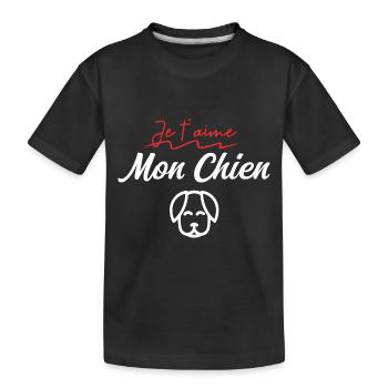 J’aime mon chien - T-shirt bio Premium Enfant - noir - Devant