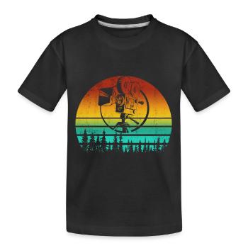 Retro Kamera Film Kino Filmemacher - Kinder Premium Bio T-Shirt - Schwarz - Vorne