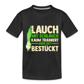 Bodybuilding Sport Fitness Lauch - Kinder Premium Bio T-Shirt - Schwarz - Vorne