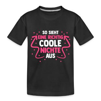 Coole Nichte - Kinder Premium Bio T-Shirt - Schwarz - Vorne